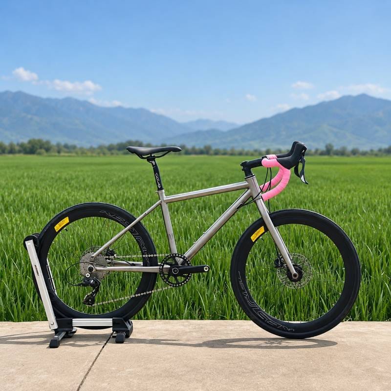 A Titanium Bicycle in the Mountains