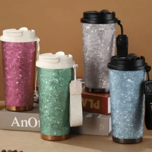 Glitter Titanium Travel Tumbler Set